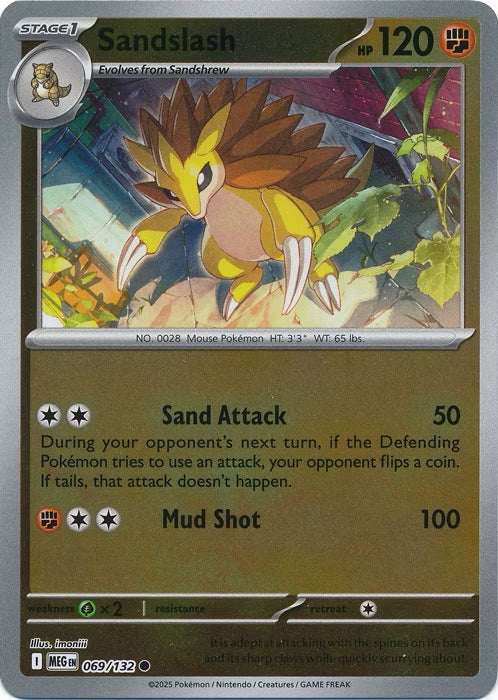 Mega Evolution Sandslash #069/132 Reverse Holo